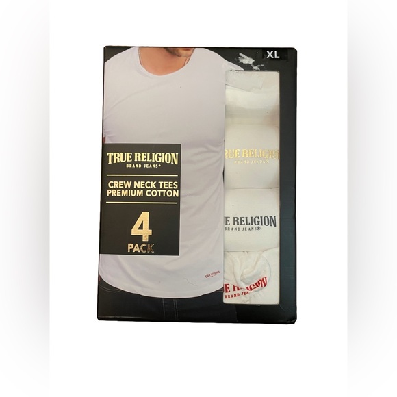 True Religion Other - NWT True Religion 4 Pk Men's White Crew Neck Tees XL
